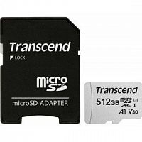 картинка micro securedigital 512gb transcend  class10 ts512gusd300s-a + adapter от магазина Tovar-RF.ru