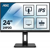 картинка lcd aoc 23.8" 24p2q black с поворотом экрана {ips 1920x1080 75hz 4 ms 178/178 250cd dvi hdmi displayport 1.2 4xusb3.2 mm} от магазина Tovar-RF.ru