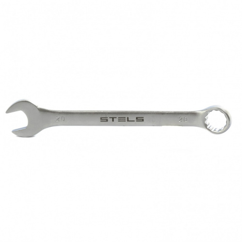 картинка Ключ комбинированный, 20 мм, CrV, матовый хром Stels от магазина Tovar-RF.ru