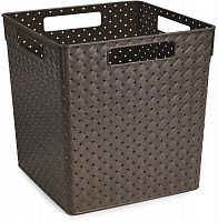 картинка Коробка для хранения VIOLET Коробка для хранения квадратная "Береста" с крышкой 23л 294х294х301 (венге) 6823105 от магазина Tovar-RF.ru