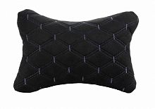 картинка подушка-подголовник nova bright черная с прострочкой серой ромбиками (26х17см) 48078 от магазина Tovar-RF.ru