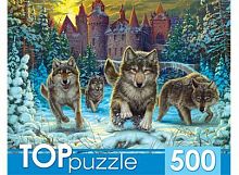 картинка мозаика toppuzzle пазлы 500 элементов. хтп500-4219 волки и снежный замок пп-00087589 от магазина Tovar-RF.ru