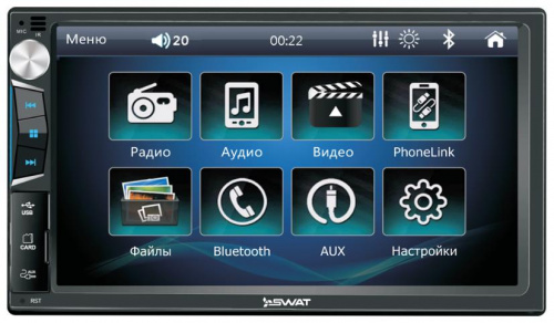 картинка авто-магнитола 2 din swat chr-5150/2 din автомобильная мультимедийная система, 4х50, mp3, usb, sd, bt, 7"/ от магазина Tovar-RF.ru