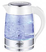 картинка чайник электрический atlanta ath-2462 стекло белый от магазина Tovar-RF.ru