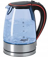 картинка чайник электрический atlanta ath-691 стекло черно-красный от магазина Tovar-RF.ru