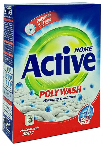 картинка Стиральный порошок ACTIVE Стиральный порошок автомат "Poly Wash" 450 гр. картонная упаковка (24) 511701036 от магазина Tovar-RF.ru