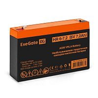 картинка exegate ex285651rus аккумуляторная батарея hr 6-7.2 (6v 7.2ah, клеммы f1) от магазина Tovar-RF.ru