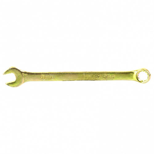 картинка Ключ комбинированный, 6 мм, желтый цинк Сибртех от магазина Tovar-RF.ru