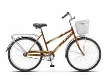 картинка велосипед stels navigator-205 c 26" z010 lu101264 lu094941 19" коричневый 2023 + корзинаот магазина Tovar-RF.ru