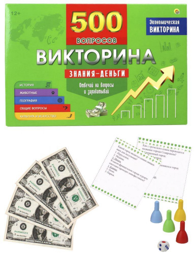 картинка настольные игры рыжий кот викторина 500 вопросов. знания - деньги (арт. ин-4928) от магазина Tovar-RF.ru