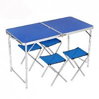 картинка комплект пикник экос cho-150-e комплект "пикник" (стол и 4 стула ) синий (992981)от магазина Tovar-RF.ru