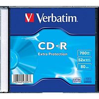 картинка verbatim диски cd-r 700mb 80 min 48-х/52-х (slim case) 43347  от магазина Tovar-RF.ru