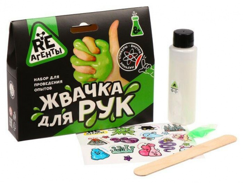 картинка игрушка re-агенты ex016t игрушка: научно-познавательный набор "жвачка для рук", зеленый от магазина Tovar-RF.ru