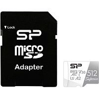 картинка micro securedigital 512gb silicon power class10  sp512gbstxda2v20sp superior + adapter от магазина Tovar-RF.ru