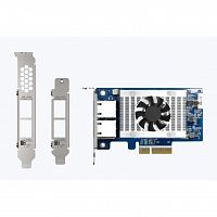 картинка сетевая карта/ qnap qxg-10g2t-x710 lan expansion card, pcie gen3 x4, two 10gbe (10g / 5g / 2.5g / 1g / 100m)) ports with sr-iov and iscsi, block-based, supports multiple virtual disk modes от магазина Tovar-RF.ru
