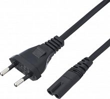 картинка кабель gopower (00-00025227) кабель питания евровилка-c7 (2-pin) 1.8м пвх 0.75мм черный (1/300) от магазина Tovar-RF.ru
