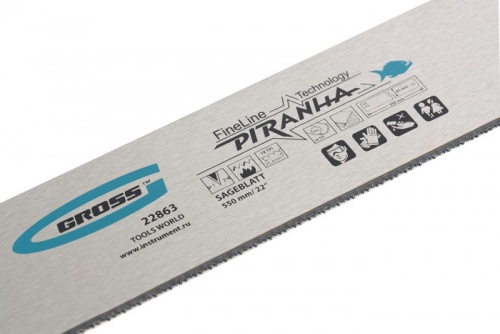картинка Пильное полотно для прецизионного стусла "Piranha", 550 мм, каленый зуб 2D, 18 TPI Gross от магазина Tovar-RF.ru фото 3