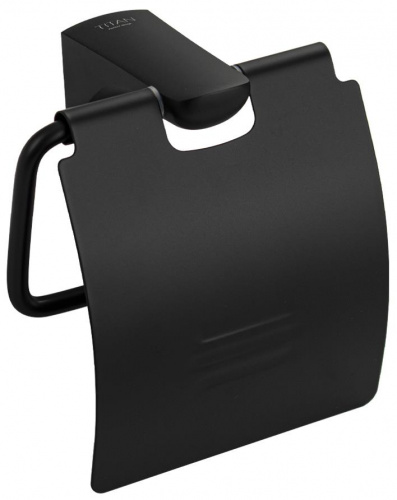 картинка Держатель TITAN 76003 Держатель туалетной бумаги с экраном, чёрного цвета от магазина Tovar-RF.ru