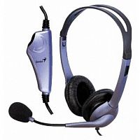 картинка genius headset hs-04s, stereo, 1x mini jack 3.5mm, blue от магазина Tovar-RF.ru