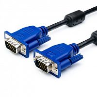 картинка кабель atcom (ат7789) кабель vga 2ферита - 1,8 м, черный/синий от магазина Tovar-RF.ru