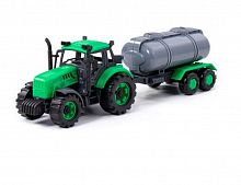картинка игрушка полесье трактор "прогресс" с прицепом-цистерной инерционный (зелёный) (в лотке) 94636 от магазина Tovar-RF.ru