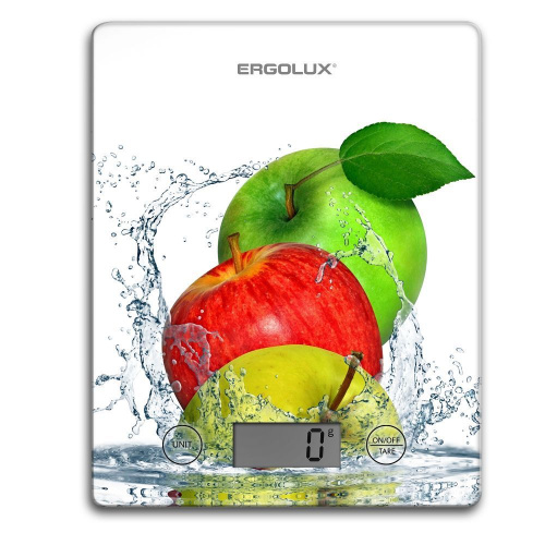 картинка весы кухонные ergolux elx-sk02-с01 белые, яблоки от магазина Tovar-RF.ru