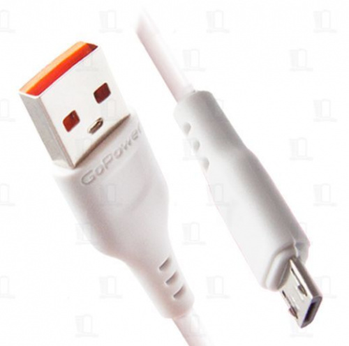 картинка дата-кабель gopower (00-00018563) кабель gp01m usb (m)-microusb (m) 1.0м 2.4a белый от магазина Tovar-RF.ru