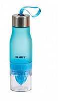 картинка бутылка для воды bradex sf 0521 бутылка для воды с соковыжималкой 0,6 л, голубаяот магазина Tovar-RF.ru