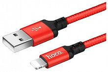 картинка дата-кабель hoco (6957531062899) x14 usb (m) - 8 pin (m) 2.0m - красный/черный от магазина Tovar-RF.ru