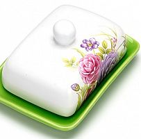 картинка Маслёнка LORAINE 26375 белый, зеленый,фиолетовый, розовый от магазина Tovar-RF.ru