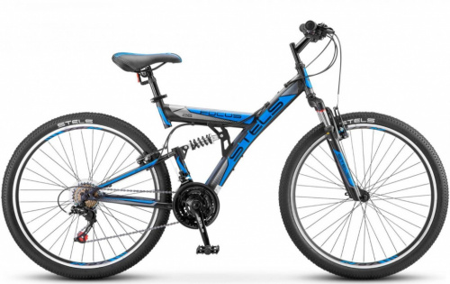 картинка велосипед stels focus v 26" 18-sp v030*lu086305*lu083836 (18" тёмно-синий/синий)от магазина Tovar-RF.ru