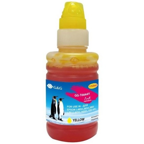 картинка чернила g&g gg-t6644y желтый100мл для epson l100, l110, l120, l130, l132, l210, l222 от магазина Tovar-RF.ru