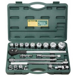 картинка Набор торцовых головок KRAFTOOL "INDUSTRIE QUALITAT" (3/4"), Cr-V, пластиковый кейс, 20 предметов [27895-H20_z01] от магазина Tovar-RF.ru
