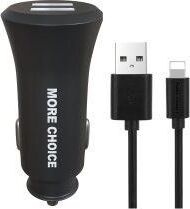 картинка азу more choice (4627151192109) ac23i 2usb 2.4a для 8-pin black от магазина Tovar-RF.ru