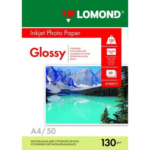 картинка LOMOND 0102017 Глянцевая бумага 1x A4, 130г/м2, 50л. магазин Tovar-RF.ru являющийся официальным дистрибьютором в России картинка LOMOND 0102017 Глянцевая бумага 1x A4, 130г/м2, 50л. от магазина Tovar-RF.ru
