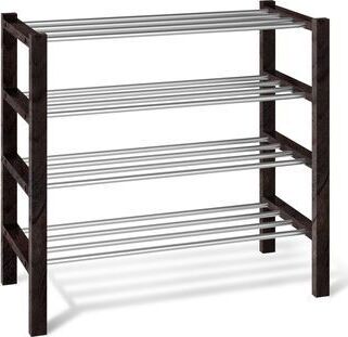 картинка Полка для обуви SHEFFILTON Альберо SHT-SR9-4 полка для обуви дерево/металл венге/алюм.металлик 163348 SHEFFILTON Альберо SHT-SR9-4 дерево/металл венге/алюм.металлик 163348 от магазина Tovar-RF.ru