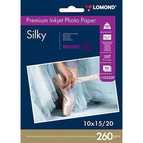 картинка Фотобумага ПРЕМИУМ для стр.печати LOMOND  10х15см     260 г/м2 односторонняя Silky Bright 20л (1103309) от магазина Tovar-RF.ru