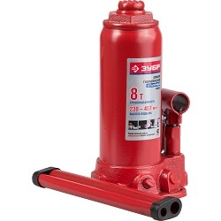 картинка зубр профессионал домкрат гидравлический бутылочный t50, 8т, 228-459мм,[43060-8_z01] от магазина Tovar-RF.ru