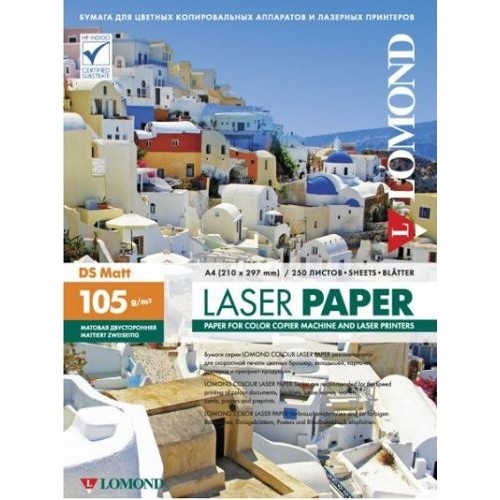 картинка Фотобумага LOMOND Двухсторонняя Матовая, для лазерной печати, 105 г/м2, A4/250л. от магазина Tovar-RF.ru