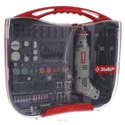 картинка ЗУБР Гравер [ЗГ-130ЭК H219] { электрический с набором мини-насадок в кейсе, 219 предметов } от магазина Tovar-RF.ru