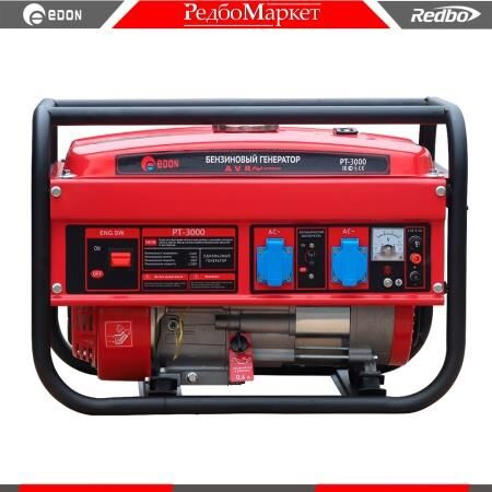 картинка EDON PT-3000 Генератор бензиновый (208см3, 3000/2800Вт,12В/8,3А;12В/8,3А, ручной стартер) от магазина Tovar-RF.ru
