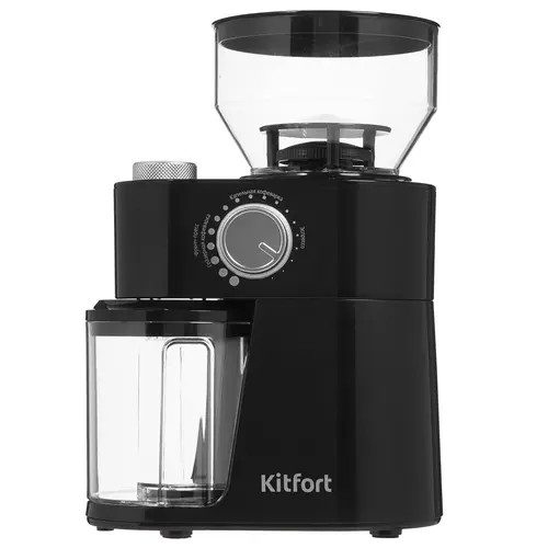 картинка кофемолка kitfort кт-741 200вт сист.помол.:жернова вместим.:230гр черный от магазина Tovar-RF.ru