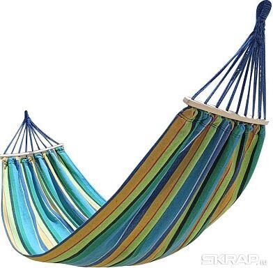 картинка ecos гамак полотняный (поликоттон) с деревянными планками и чехлом для хранения, р-р 200х80см ham-35 (104835)от магазина Tovar-RF.ru