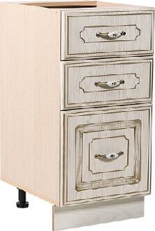 картинка Кухонный модуль БИТЕЛ АНЖЕЛИКА СТР 400/3 фасад ясень/патина, каркас дуб молочный БИТЕЛ АНЖЕЛИКА СТР 400/3 фасад ясень/патина, каркас дуб молочный от магазина Tovar-RF.ru