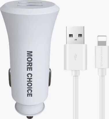 картинка азу more choice (4627151192093) ac23i 2usb 2.4a для 8-pin white от магазина Tovar-RF.ru