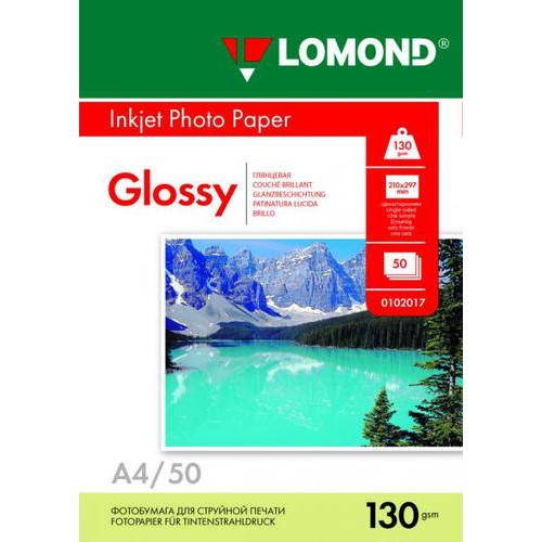картинка LOMOND 0102017 Глянцевая бумага 1x A4, 130г/м2, 50л. магазин Tovar-RF.ru являющийся официальным дистрибьютором в России картинка LOMOND 0102017 Глянцевая бумага 1x A4, 130г/м2, 50л. от магазина Tovar-RF.ru
