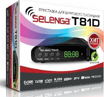 картинка ресивер цифровой selenga t81d dvb-t2/c/wifi/megogo/iptv/dolby digital, дисплей вв3266 от магазина Tovar-RF.ru