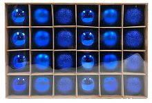картинка Набор ёлочных шаров WINTER GLADE Набор ёлочных шаров пластик, 6 см, 24 шт, синий микс, 6024G004 от магазина Tovar-RF.ru