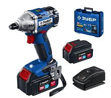 картинка Бесщеточный гайковерт ЗУБР GB-250-42 20В бесщеточный гайковерт, 2 АКБ (4Ач), в кейсе, Профессионал от магазина Tovar-RF.ru