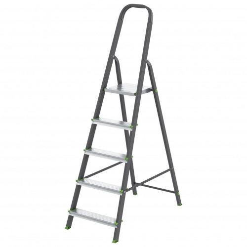 картинка СИБРТЕХ Стремянка, 5 ступеней, стальной профиль, алюминиевые ступени, Россия  [97955] от магазина Tovar-RF.ru